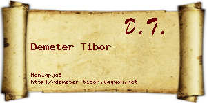 Demeter Tibor névjegykártya